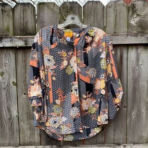 Ruby rd. Floral button down top sz. Petite small